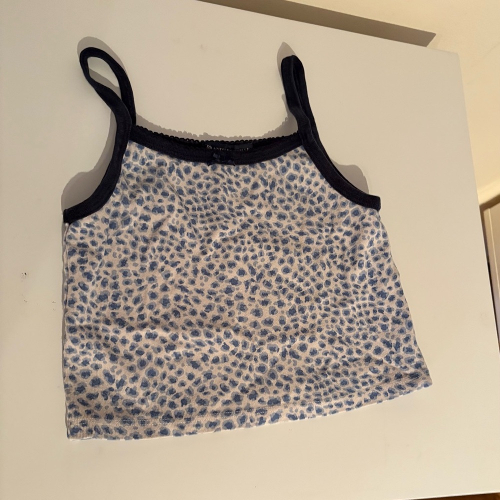 Brandy Melville Blue and White Tank Top